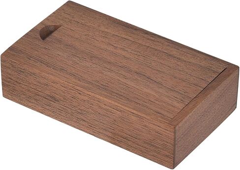 Fire Stone 1 Pcs Small Rectangle Wooden Box with Slide Lid, Natural Wood Container, Crafts DIY/Hobbies/Home Storage Box, for Christmas/Wedding/Party Gift Box -3.66 x 2.12 x 0.98inch (Brown) in Kuwait