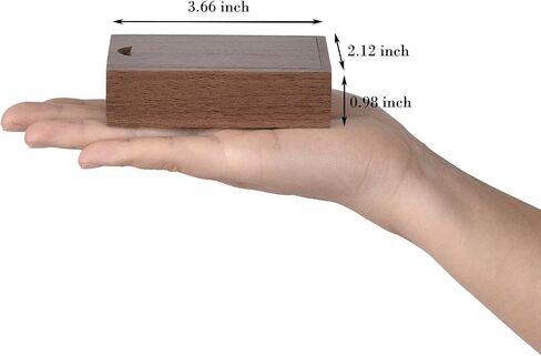 Fire Stone 1 Pcs Small Rectangle Wooden Box with Slide Lid, Natural Wood Container, Crafts DIY/Hobbies/Home Storage Box, for Christmas/Wedding/Party Gift Box -3.66 x 2.12 x 0.98inch (Brown) in Kuwait