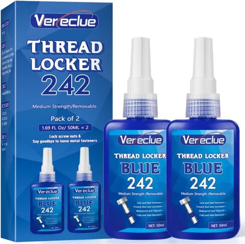 Thread Lock 50ml Blue 242 and 50ml Red 271, Medium Strength and Strong Strength Lock Tight Threadlocker, Thread Locker for Nuts, Bolts, Metal Fasteners to Against Losening and Seal in Saudi Arabia