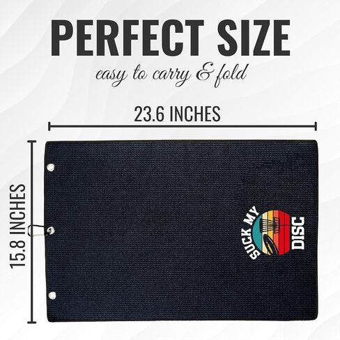 Disc Golf Gifts for Men, Disc Golf Towel, 16"x 24" Microfiber Golf Towel, Black in Saudi Arabia
