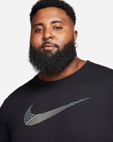Nike - T-Shirts (Men's and Women's) (US, Alpha, Small, Regular, Regular, Men's - Nike - Black/Yellow (FJ2464-010)) in Saudi Arabia