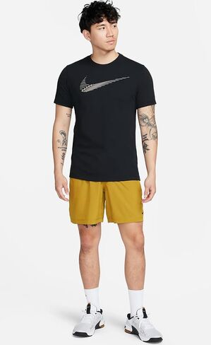Nike - T-Shirts (Men's and Women's) (US, Alpha, Small, Regular, Regular, Men's - Nike - Black/Yellow (FJ2464-010)) in Saudi Arabia
