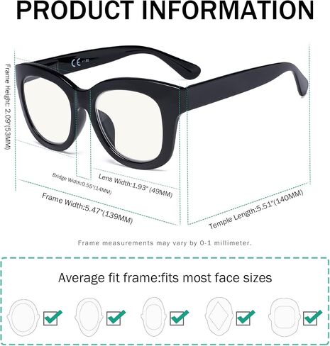 Eyekepper 4-حزمة كبيرة الحجم نظارات القراءة متعددة التركيز التقدمية للنساء الضوء الأزرق حجب قارئات الكمبيوتر بدون خط قارئ ثلاثي البؤر +1.50 in Saudi Arabia