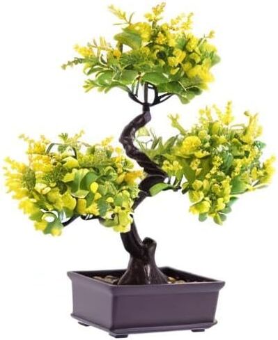 Artificial Bonsai Tree Faux Plants: Small Fake Plants Decor with Pots Bonsai Artificial Plants for Home Decor Indoor Office Windowsill Yard Desktop Display in Kuwait
