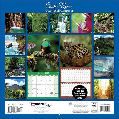 TURNER PHOTOGRAPHIC Costa Rica 12x12 Photo Wall Calendar (25998940064) in Saudi Arabia