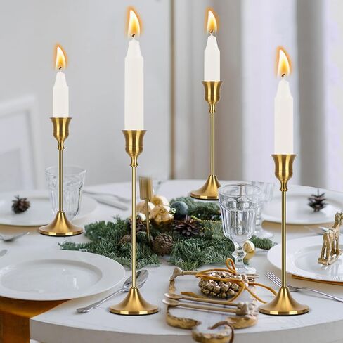 Candlestick Holders Taper Candle Holders, Candle Stick Holders Set of 3, Brass Gold Candlestick Holder, Candle Holder for Wedding Party Dining in Saudi Arabia