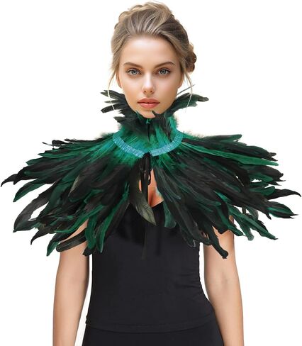HOMELEX Feather Cape Shawl Costume Black Witch Wings Collar Adult Crow Neck in Saudi Arabia