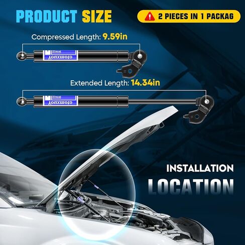 Front Hood Lift Supports Shocks Struts Gas Springs 4547 4326 fit for Lexus ES300 1997-2001,fit for Toyota Camry 1997-2001,Pack of 2 in Kuwait