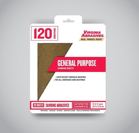 Sandpaper Sheets General Purpose 80 Grit, Coarse, Fine, 9"x11" - 20 Sheets | Aluminum Oxide Sanding for Wood, Metal, Paint, Drywall, Surface Prep, Material Removal, Hand & Block Use, in Saudi Arabia