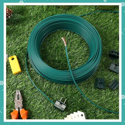 Kanayu SPT-1W 164FT Extension Hookup Electrical Wire 18/1 Zip Cord with 8 Additional Vampire Plugs Stranded Wire for Outdoor Stranded Copper Wire Landscape Lighting Christmas (Green) in Kuwait