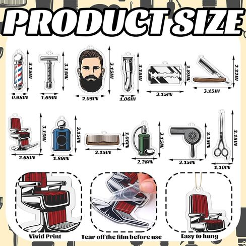 Yookeer 24 Pcs Acrylic Hair Stylist Christmas Ornament Christmas Tree Ornaments Hairdresser Gifts Hair Stylist Gifts Christmas Decoration Car Pendant for Xmas Crafts Decor (3.15 Inches,Hairdresser) in Kuwait