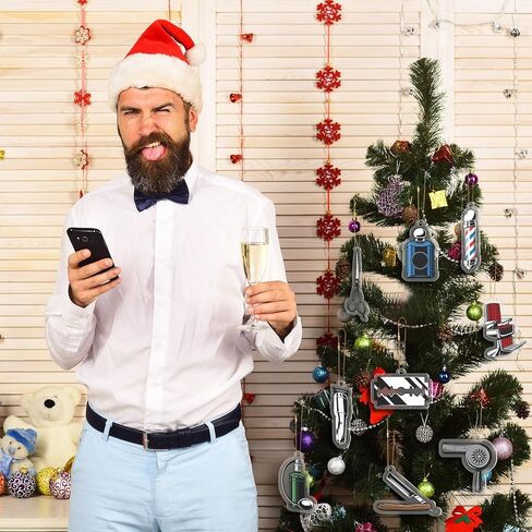 Yookeer 24 Pcs Acrylic Hair Stylist Christmas Ornament Christmas Tree Ornaments Hairdresser Gifts Hair Stylist Gifts Christmas Decoration Car Pendant for Xmas Crafts Decor (3.15 Inches,Hairdresser) in Kuwait