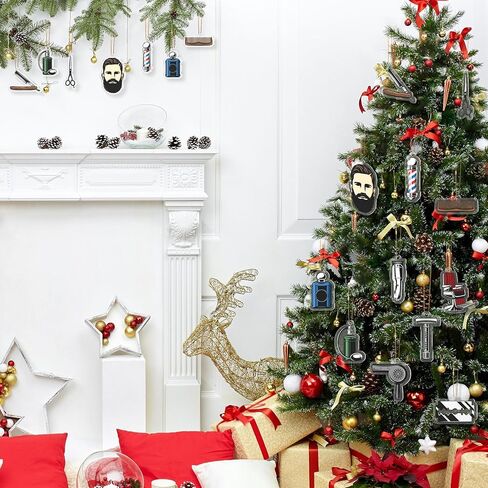 Yookeer 24 Pcs Acrylic Hair Stylist Christmas Ornament Christmas Tree Ornaments Hairdresser Gifts Hair Stylist Gifts Christmas Decoration Car Pendant for Xmas Crafts Decor (3.15 Inches,Hairdresser) in Kuwait