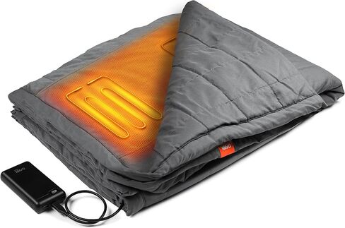 Gobi Heat - Zen Portable Heated Blanket - Portable Battery Operated Heating Blanket - Rechargeable and Versatile 70"x50" Blanket with 3 Heat Settings (Rye) in Saudi Arabia