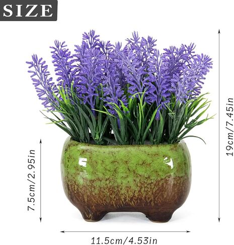 Artificial Lavender Plant Fake Lavender Flowers in Ceramic Pot Faux Lavender Flowers for Bathroom Bedroom Kitchen Office Desk Purple Lavender Decor in Saudi Arabia