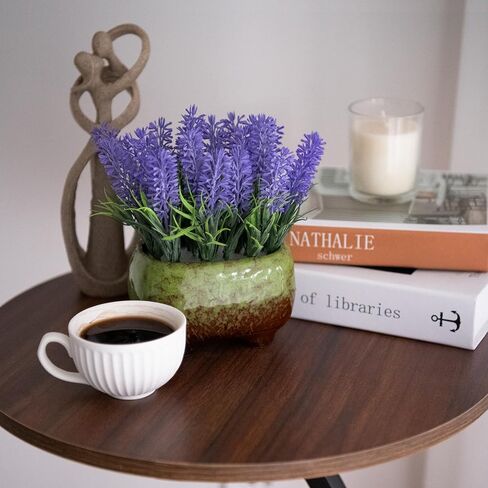 Artificial Lavender Plant Fake Lavender Flowers in Ceramic Pot Faux Lavender Flowers for Bathroom Bedroom Kitchen Office Desk Purple Lavender Decor in Saudi Arabia