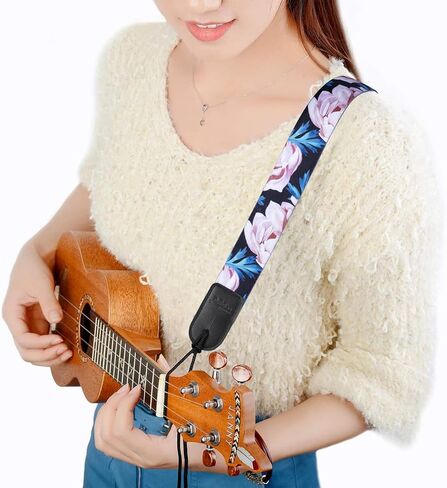 دولبهي حزام قيثارة، احزمة كتف يو كيه قابلة للتعديل بنمط الزهور لحفلات سوبرانو وتينور باريتون اوكيوليلز والمندولين والبانجو (ديزي)، ديزي، عادي in Kuwait