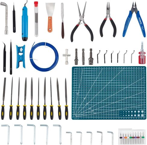 OLYCRAFT 60 قطعة/مجموعة أدوات طابعة ثلاثية الأبعاد مجموعة ملحقات الطابعة ثلاثية الأبعاد تتضمن مجموعة تنظيف الفوهة ملاقط خرز، مكشطة، قواطع دافق، مبرد إبرة، شفرات للطباعة ثلاثية الأبعاد لإزالة اللمسات النهائية للتنظيف in Kuwait