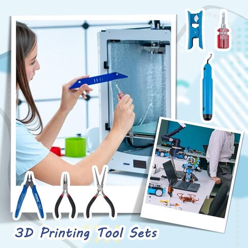 OLYCRAFT 60 قطعة/مجموعة أدوات طابعة ثلاثية الأبعاد مجموعة ملحقات الطابعة ثلاثية الأبعاد تتضمن مجموعة تنظيف الفوهة ملاقط خرز، مكشطة، قواطع دافق، مبرد إبرة، شفرات للطباعة ثلاثية الأبعاد لإزالة اللمسات النهائية للتنظيف in Kuwait