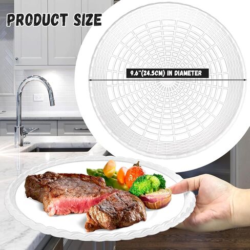 15 Pack 10'' White Plastic Paper Plate Holder, Hollow Paper Plate Special Holder,Imitation Rattan Weaving Reusable Plate Holder in Kuwait