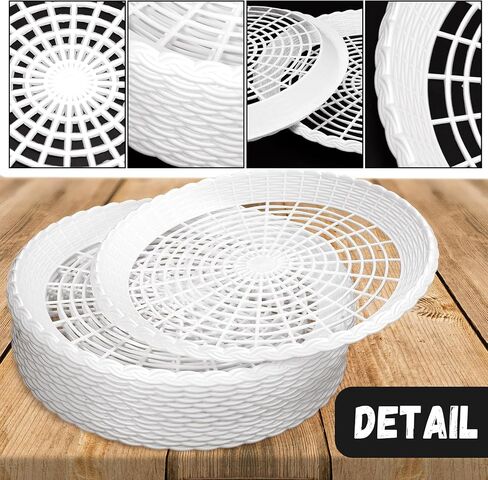 15 Pack 10'' White Plastic Paper Plate Holder, Hollow Paper Plate Special Holder,Imitation Rattan Weaving Reusable Plate Holder in Kuwait