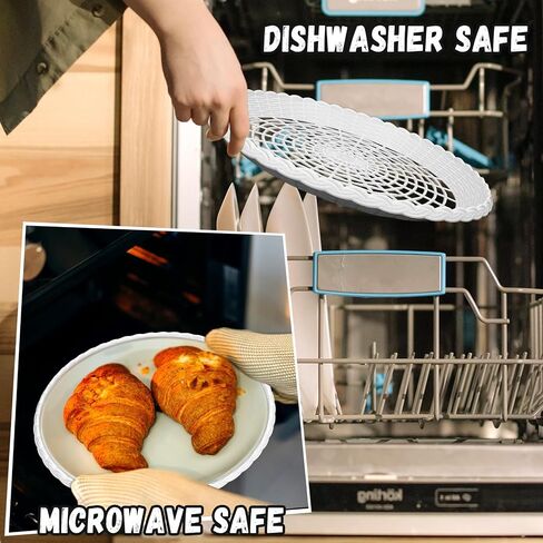 15 Pack 10'' White Plastic Paper Plate Holder, Hollow Paper Plate Special Holder,Imitation Rattan Weaving Reusable Plate Holder in Kuwait