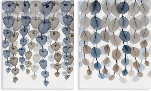 Stupell Industries Falling Vines Neutral Blue Brown Leaves, Design by Albert Koetsier Canvas Wall Art, 2pc, Each 16 x 20 in Saudi Arabia