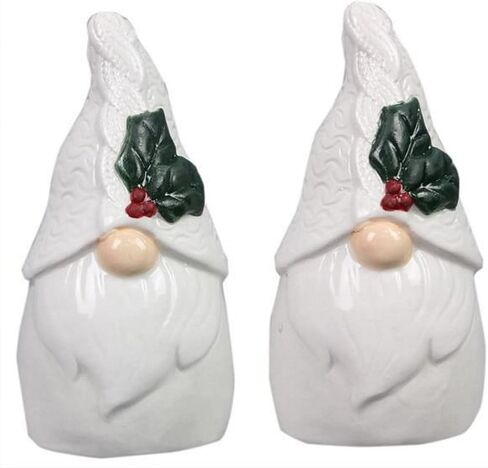 مجموعة The Bridge Collection Christmas Gnome Salt & Pepper Shaker - هزازات الملح والفلفل من السيراميك لديكور الشتاء in Kuwait