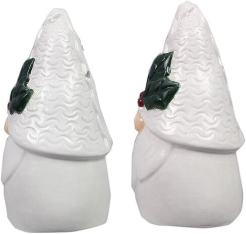 مجموعة The Bridge Collection Christmas Gnome Salt & Pepper Shaker - هزازات الملح والفلفل من السيراميك لديكور الشتاء in Kuwait