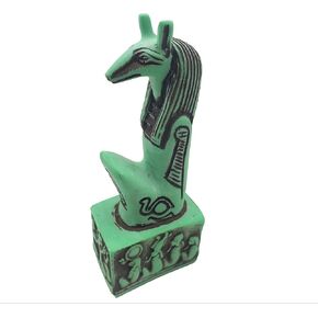 Seth Statue Green - Ancient Egypt Deity - Egyptian God Set - Made in Egypt