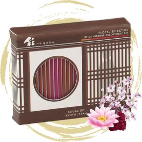Hasegawa Smokeless Japanese Incense – 5 Exquisite Scents Inspired by Ancient Traditions – Sandalwood, Agarwood, Kyara, and More (2.75-inch Sticks, 15-17 Min Burn Time) いろどり (Classic Selection)