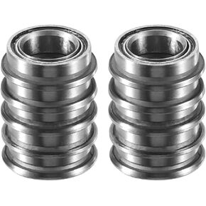 ACROPIX MF85ZZ Bearings Double Shielded Pre-Lubricated Flanged Deep Groove Ball Bearings Silver Tone - Pack of 10