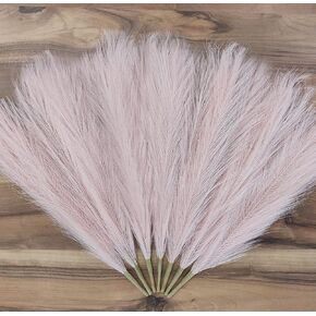 Efolki 7 PCS artificial faux pampas grass farmhouse boho decor 17" small-tall pompous grass,bedroom living room decor,kitchen home office decor, vase filler fake grass flowers plants,fall spring decor