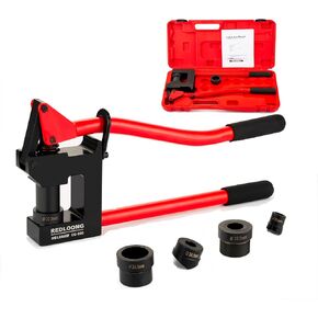 Manual Lever Sheet Metal Stud Punch 20GA with (7/8" and 1-11/32") Manual Knockout Hole Punch Driver Kits Conduit Hole Cutter Set KO Tool