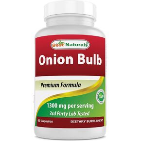 Best Naturals Onion Dried Bulb 1300mg per Serving - 60 Capsules - Also Called (Allium Cepa)