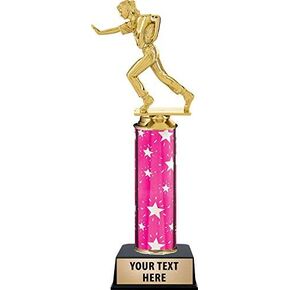 Crown Awards Flag Football Female Trophies, Personalized Pink Flag Football Female Trophy, Engraving Included Prime