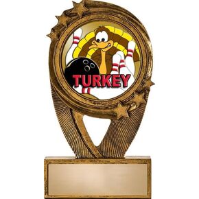 Crown Awards Gold Bowling Turkey Trophies, 5" H Resin Bowling Turkey Trophy, Engraving Included Prime