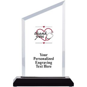 Thank You with Stethoscope Heart Acrylic Award, 6" Thank You Nurse & Doctor Colorful Trophy Award Engraving Included Prime