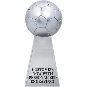 Crown Awards 7" Soccer Gridiron Trophy, Metallic Soccer Tournament Sculpture Trophies Prime