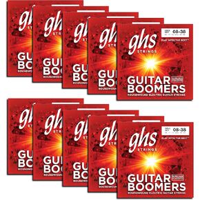 GHS Strings GHS Boomers Roundwound Electic Guitar Strings Custom Light GBCL 10 Pack (9-46)
