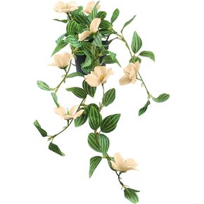Hanging Artificial Vine Flowers Fake Ivy Leaves Faux Potting Fake Green Plant Realistic Floral Leaf Textured Home Indoor Outdoor Wall Garden Decor