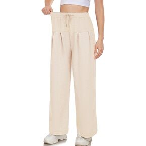 Womens Wide Leg Sweatpants High Waisted Baggy Pants Drawstring Athletic Joggers with Pockets