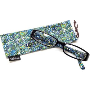 Calabria 735 Classic Vintage Reading Glasses Women Paisley Designer Single Power Readers Spring Hinged Matching Cloth Case