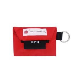 MAGID GFAP2402 Genuine First Aid CPR Kit with Key Ring Pouch, Standard, Red (3 Kits)