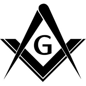 Simple Square & Compass with G Masonic Vinyl Decal - [White][6 Inch]