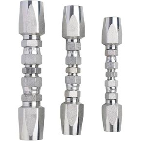 legines 3Pcs Hydraulic Hose Field Repair Kit,1/4", 3/8", 1/2" Inner Diameter Reusable Repair Fittings