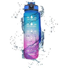 NS Digital 64 oz water bottle, half gallon water bottle with handles Leakproof BPA Free Water jugs for Drinking Motivational water bottles with times to drink for Fitness, Gym,Daily and Outdoor sports