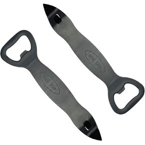 2 Pcs Black Bottle Opener Stainless Steel Can Punch Opener Church Key Can Opener Beer Openers for Bar Kitchen Party, Gift for Men Husband Father Boyfriend