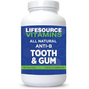 LifeSourceVitamins Tooth & Gum - Anti-B - Support - 90 Caps - Proprietary Formula - LVs, 1 Count (Pack of 1)