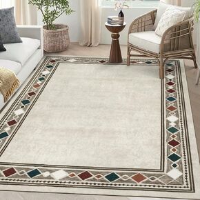 Fashionwu Runner Rug 2 x 6 Geometric Hallway Runner Rug Washable Rug Laundry Room Rug Kitchen Runner Rug for Hallway Laundry Bedside Rug, Aesthetic Rug Non-Shedding Anti-Slip Rug, Grey